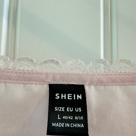 SHEIN Blush Pink Button-Up Grunge Corset Babydoll Blouse 👚 - Picture 3 of 5